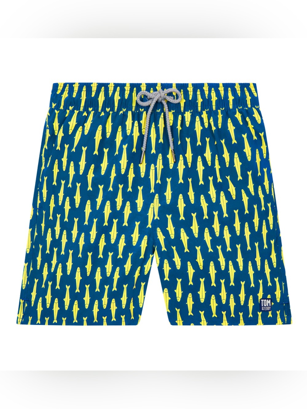 Tom & Teddy Boys Classic Swim Shorts
Navy & Yellow Sardines Print Trunks 11-12